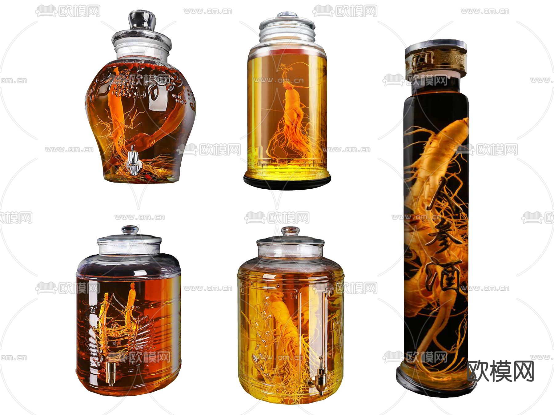 酒水 泡酒 药酒 酒坛su模型下载（渲染图2）