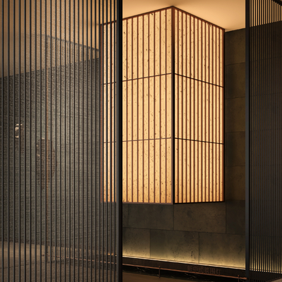  新中式装置灯 氛围灯su模型 