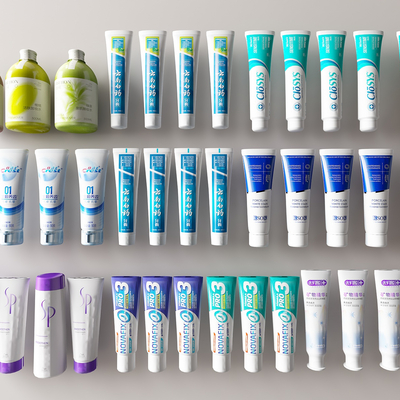  洗刷用品 牙膏 洗手液 洗发水su模型 