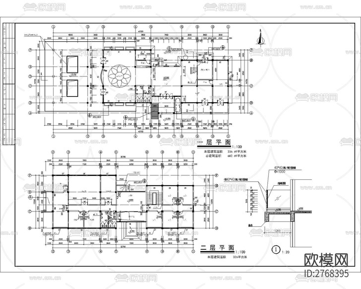 會所建筑CAD施工圖下載(渲染圖2)