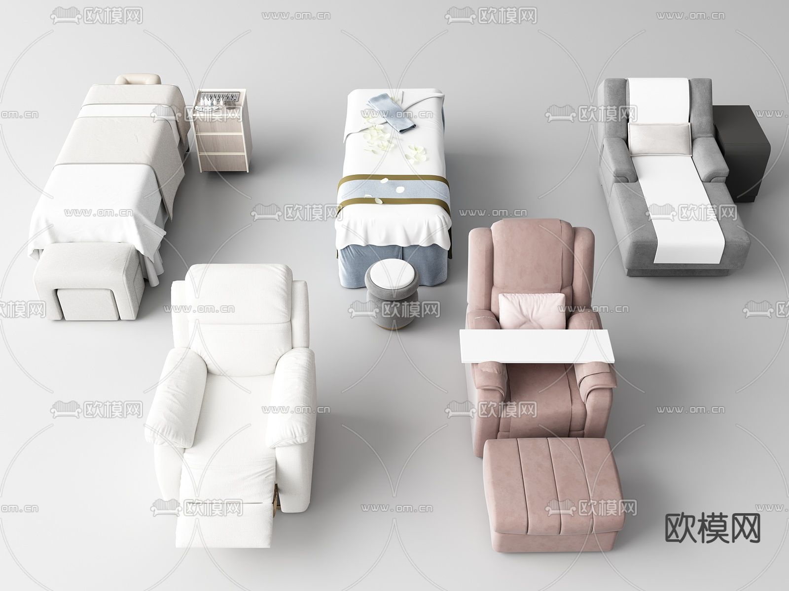 按摩床 洗浴床su模型下载（渲染图1）