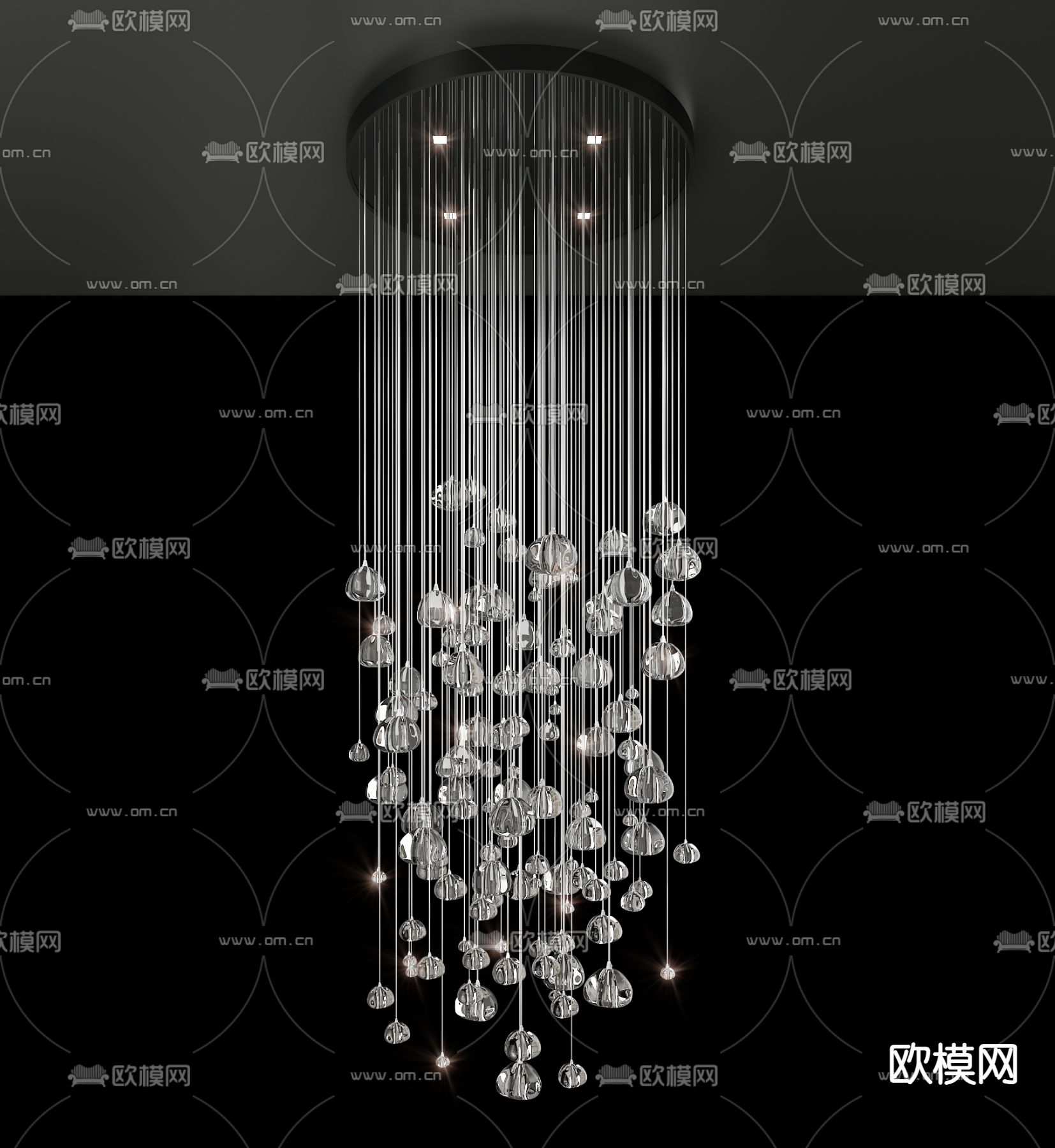 装饰灯 大堂吊灯3d模型下载（渲染图2）