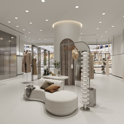  现代服装店su模型 