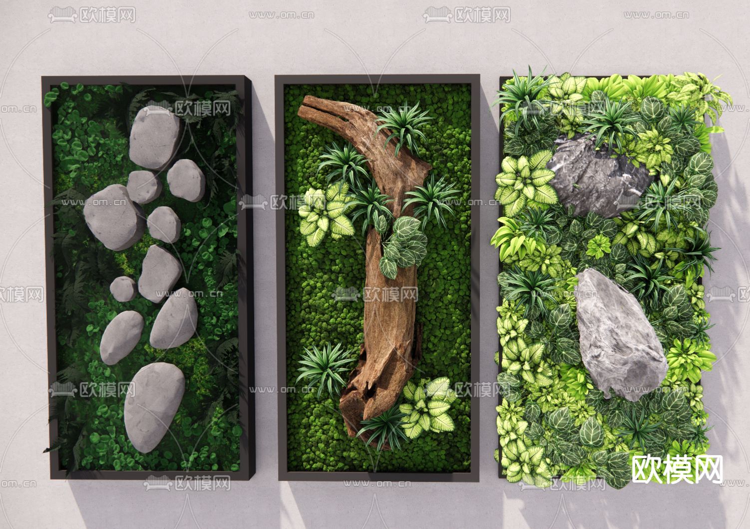 绿植墙 植物墙su模型下载（渲染图1）