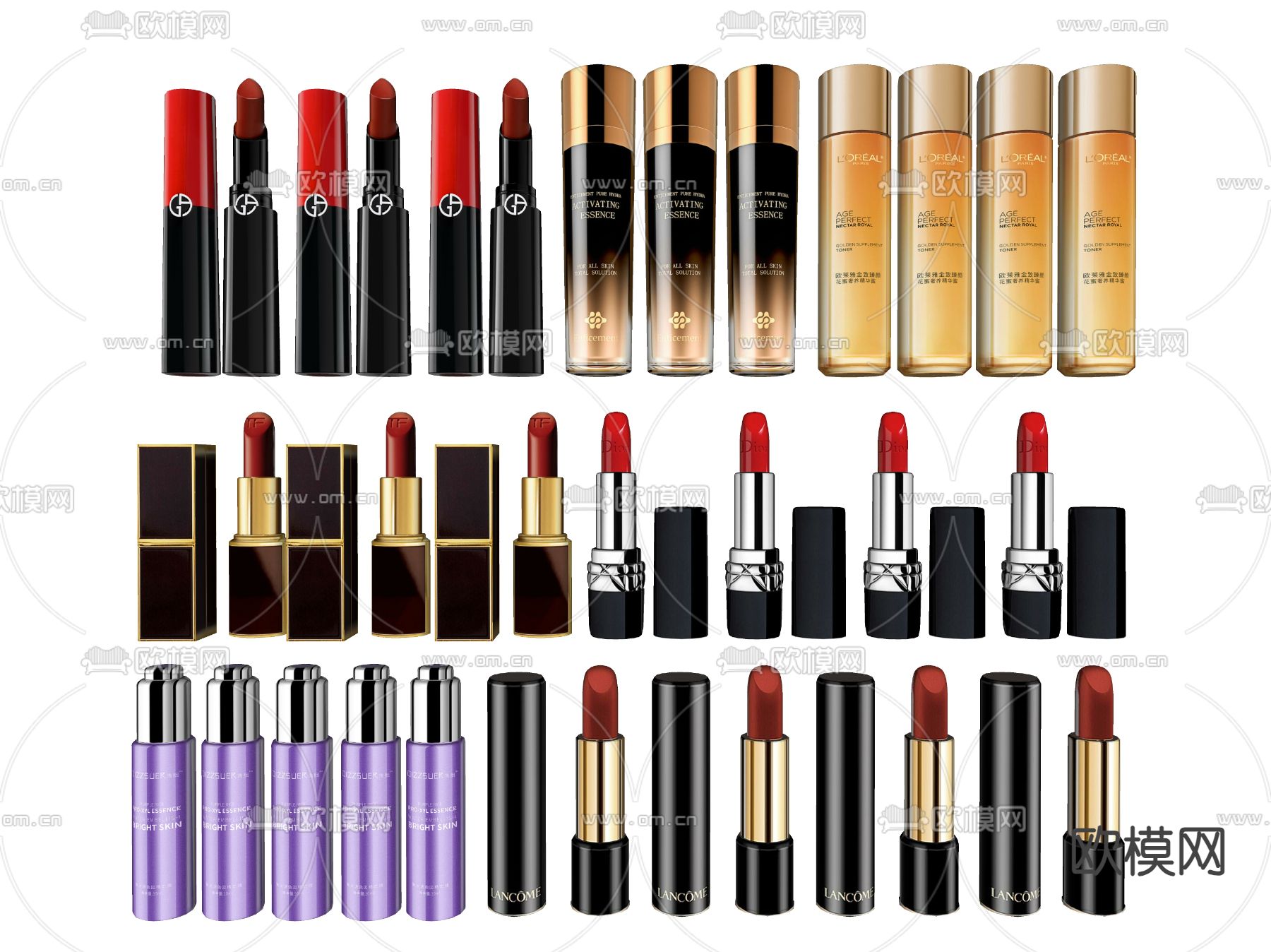 化妆品 口红 护肤品su模型下载（渲染图2）