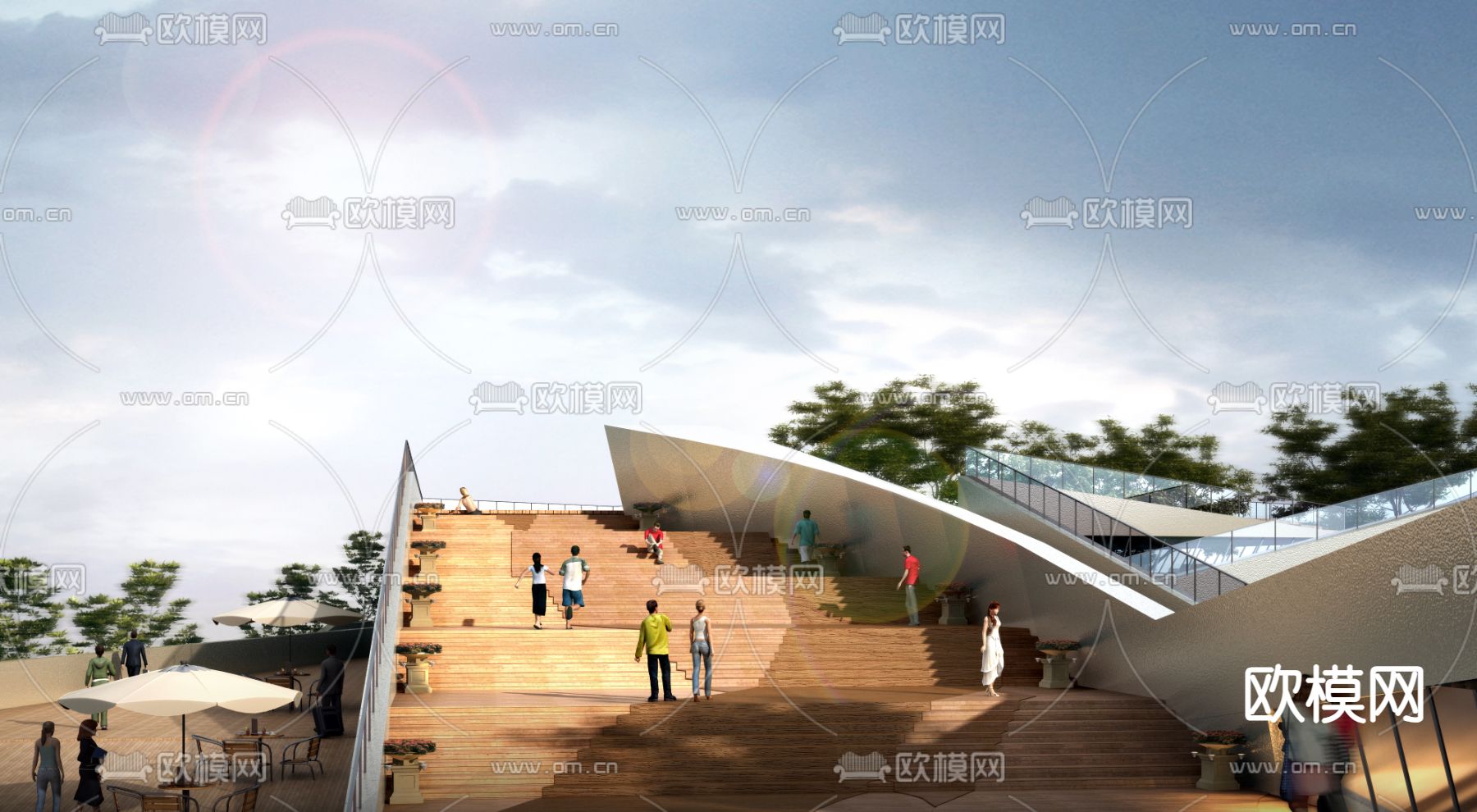 售楼处鸟瞰su模型下载（渲染图3）