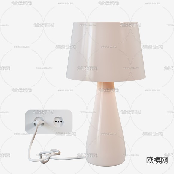 玻璃台灯3d模型下载