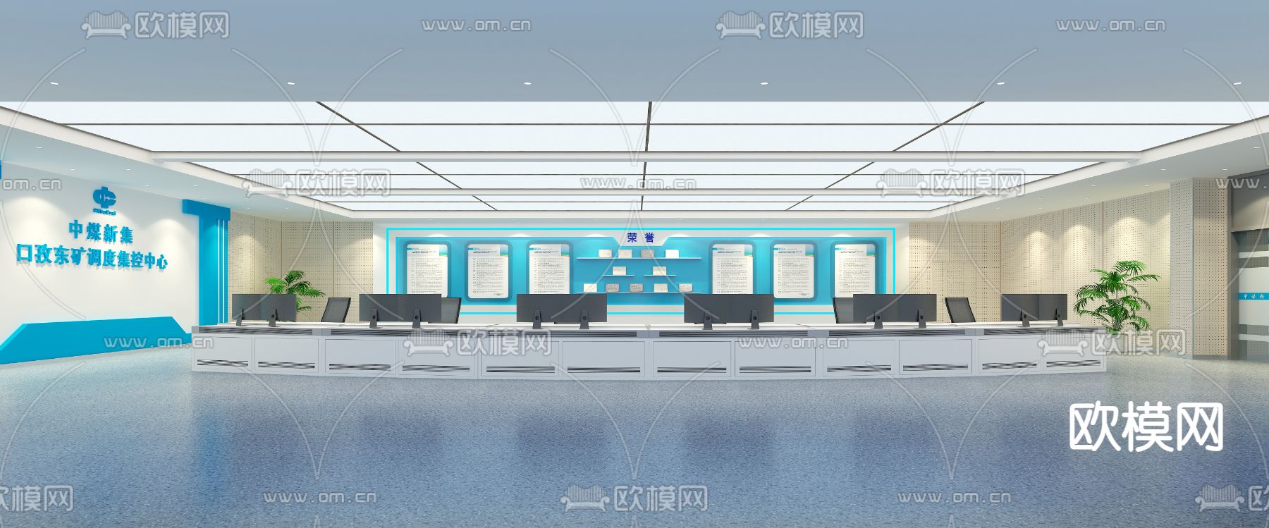 控制室 监控指挥中心3d模型下载（渲染图2）