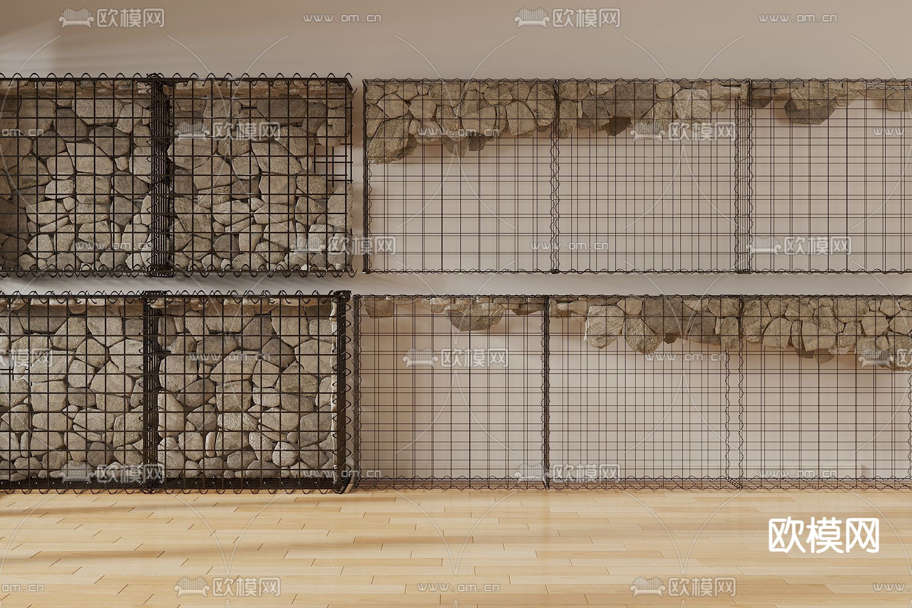 工业风钢筋水泥墙 砖墙su模型下载（渲染图1）