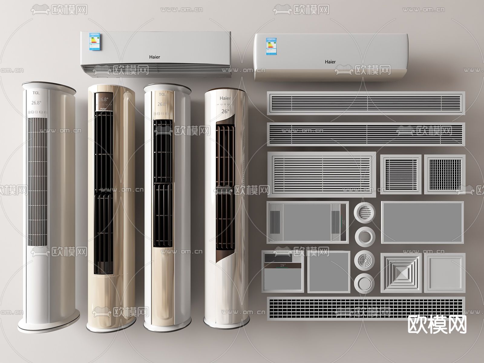 立式空调 出风口su模型下载（渲染图1）