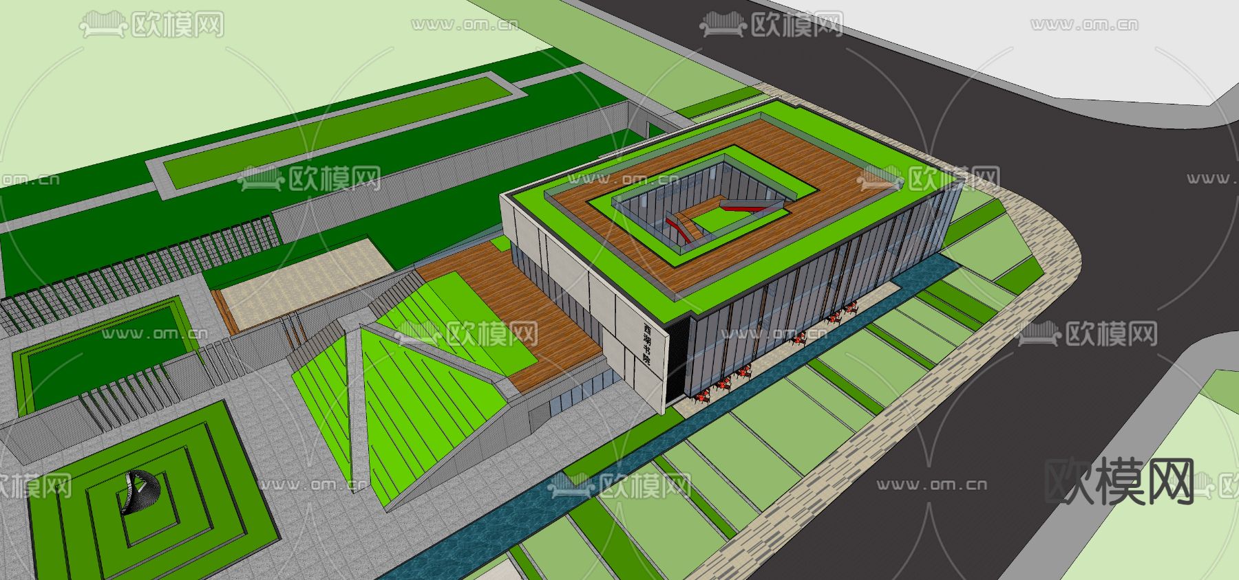 售楼处外观su模型下载（渲染图3）