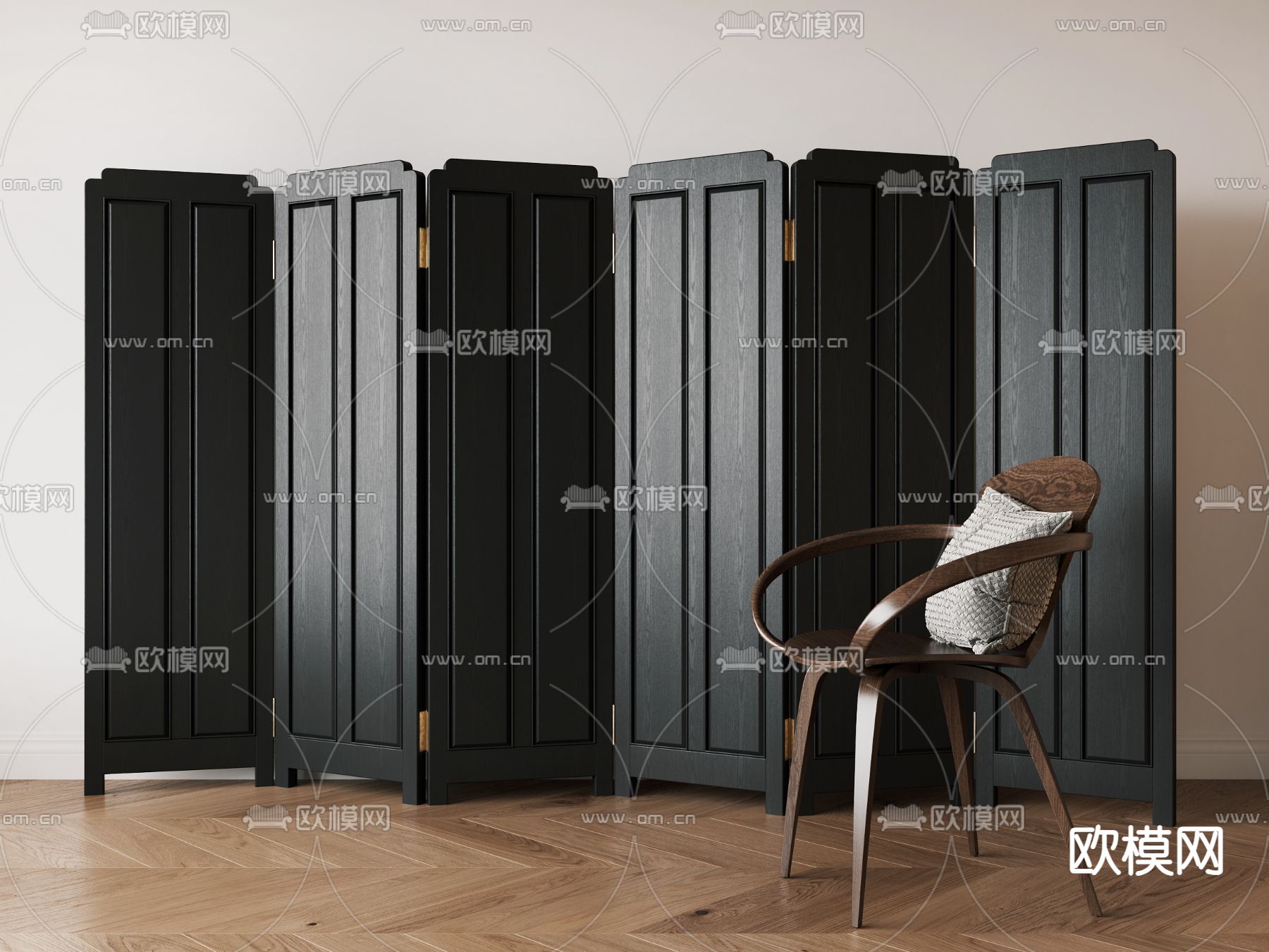 侘寂屏风 隔断3d模型下载