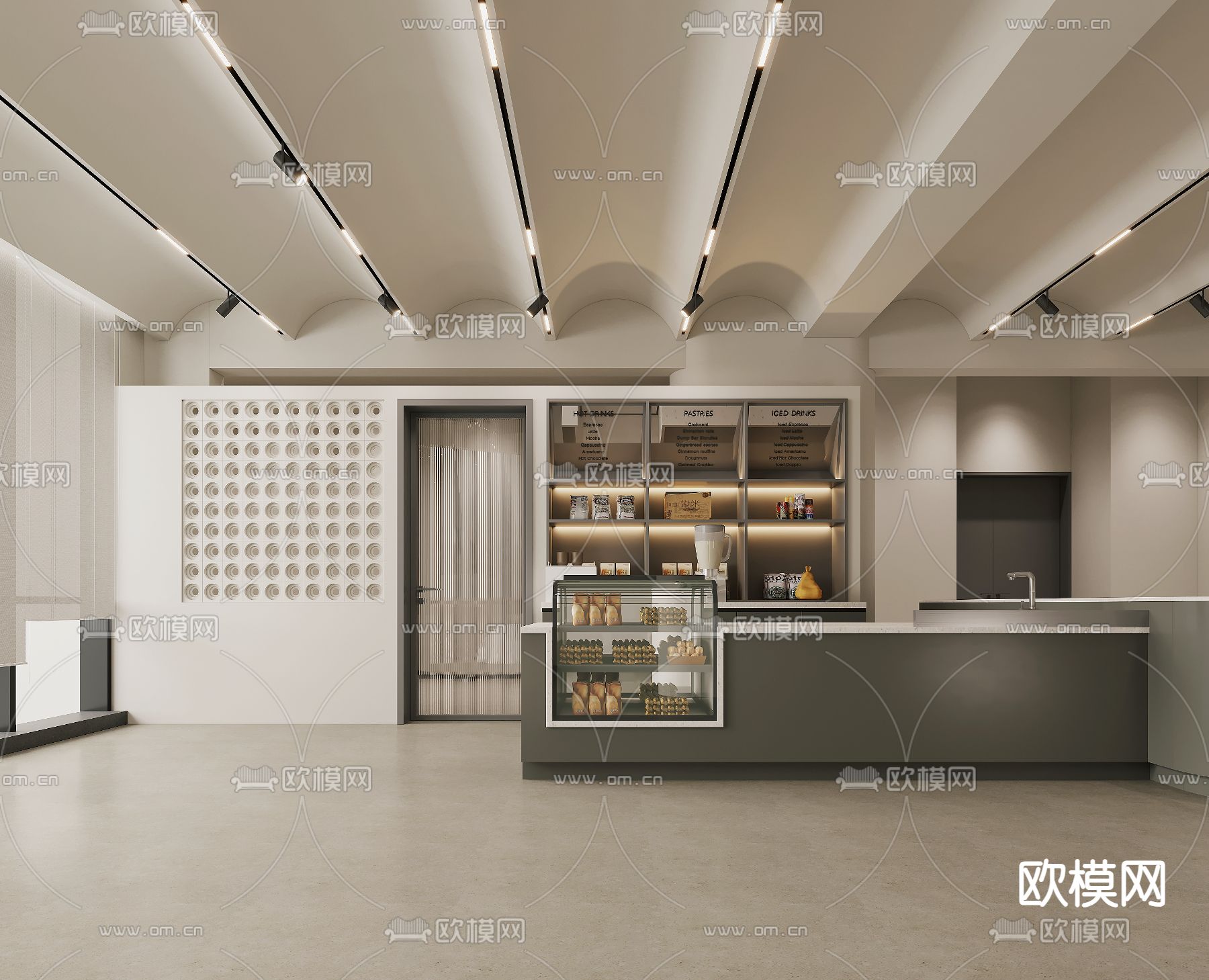 侘寂咖啡店 咖啡馆3d模型下载