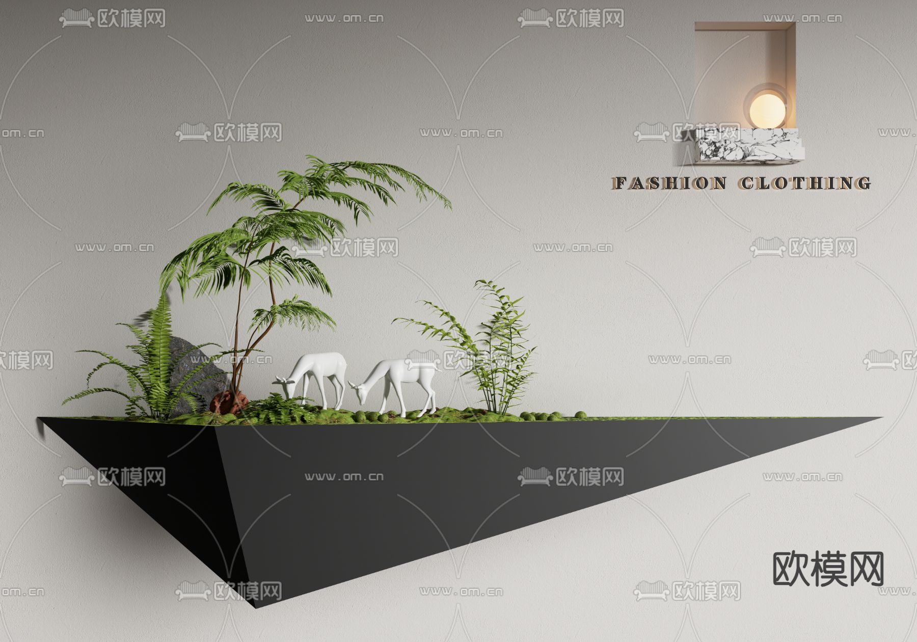 苔藓造景 植物堆su模型下载（渲染图1）