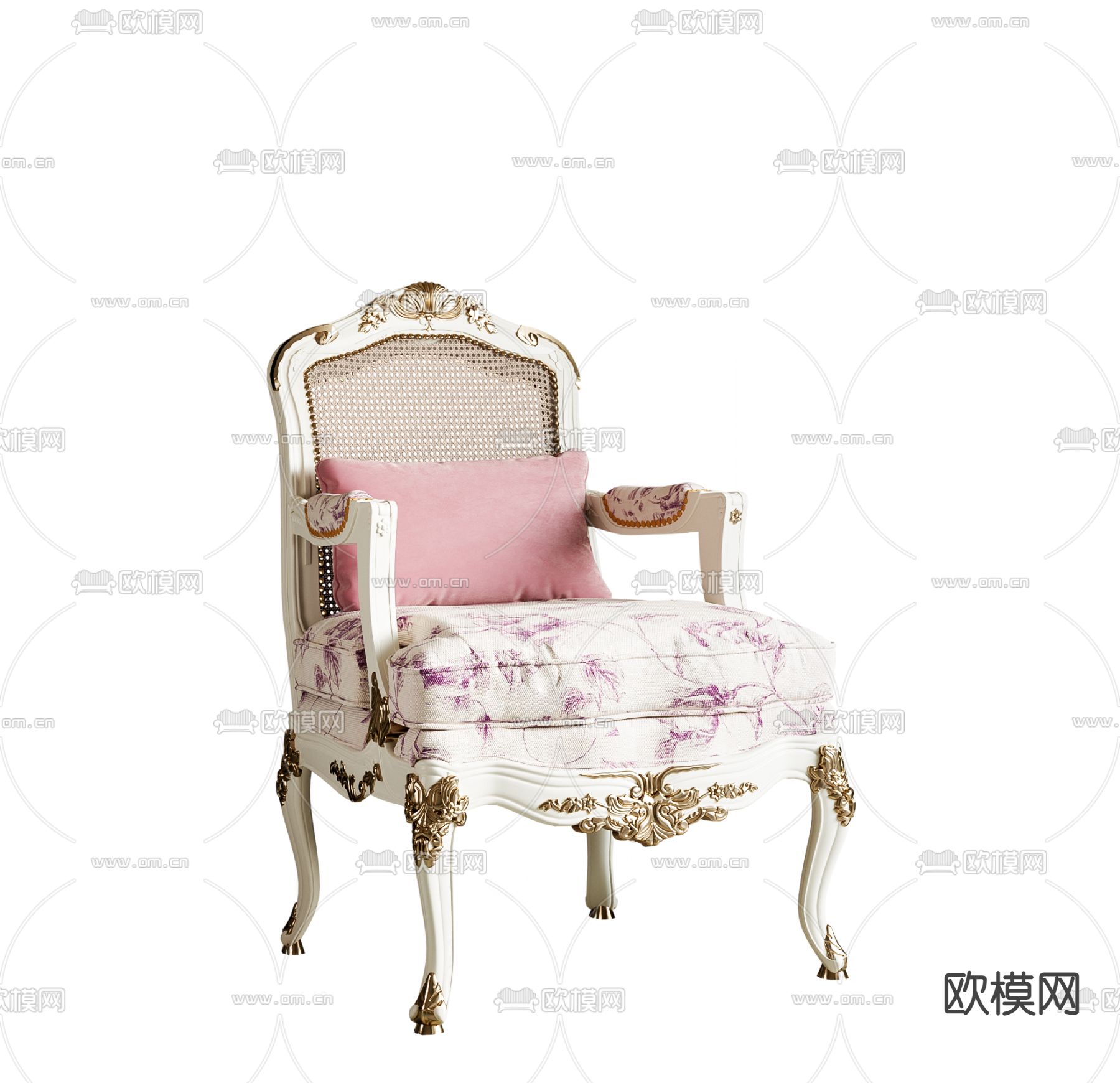 欧式椅子 休闲椅3d模型下载（渲染图2）