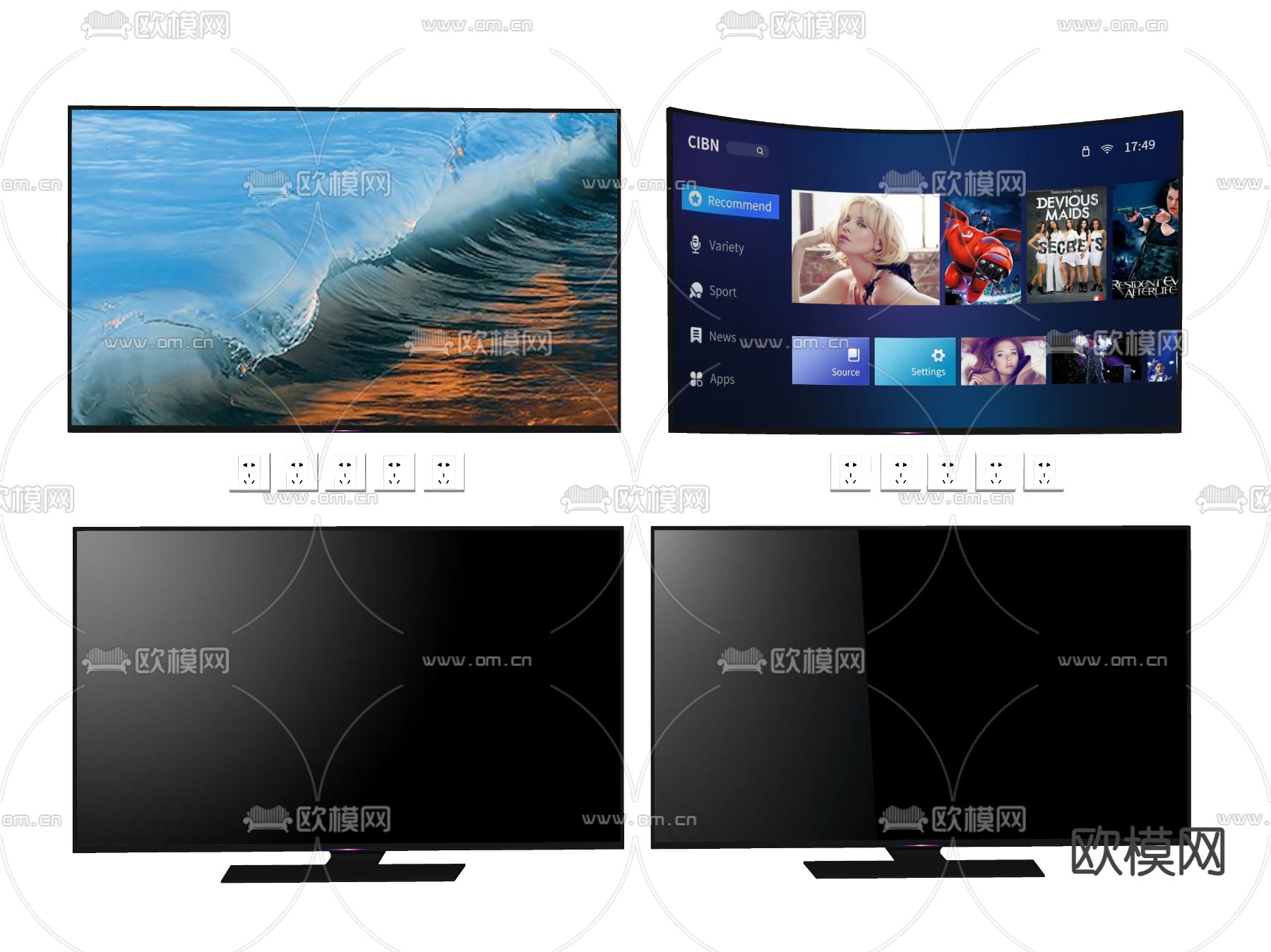 电视机 显示屏 屏幕 激光电视su模型下载（渲染图2）