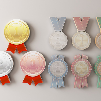  奖牌 徽章 奖章 金牌su模型 