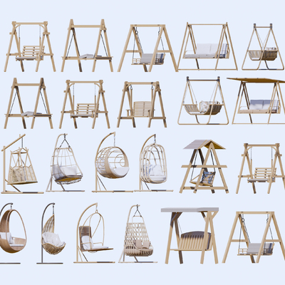 秋千 吊椅su模型