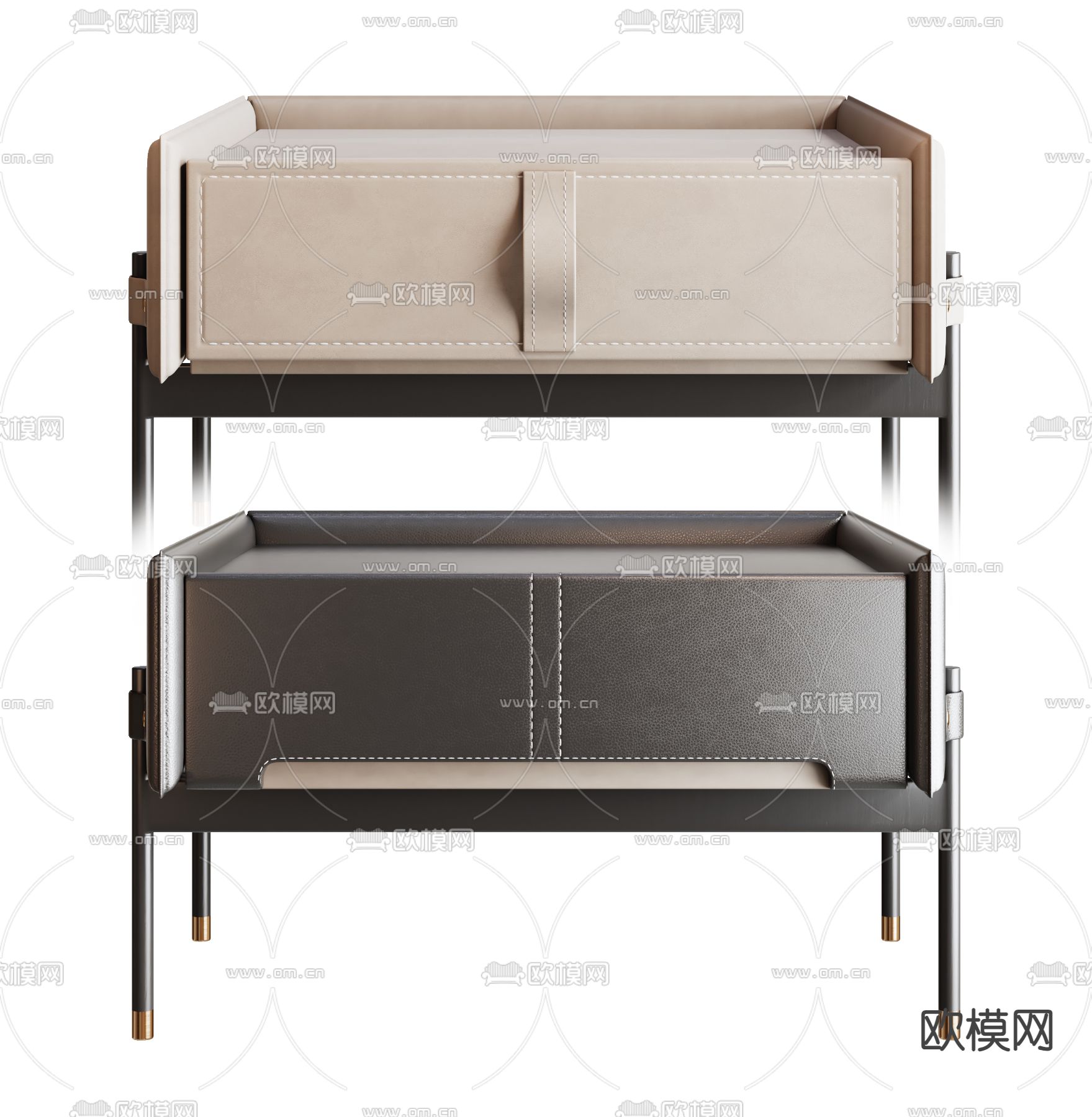 Poliform 皮质床头柜3d模型下载