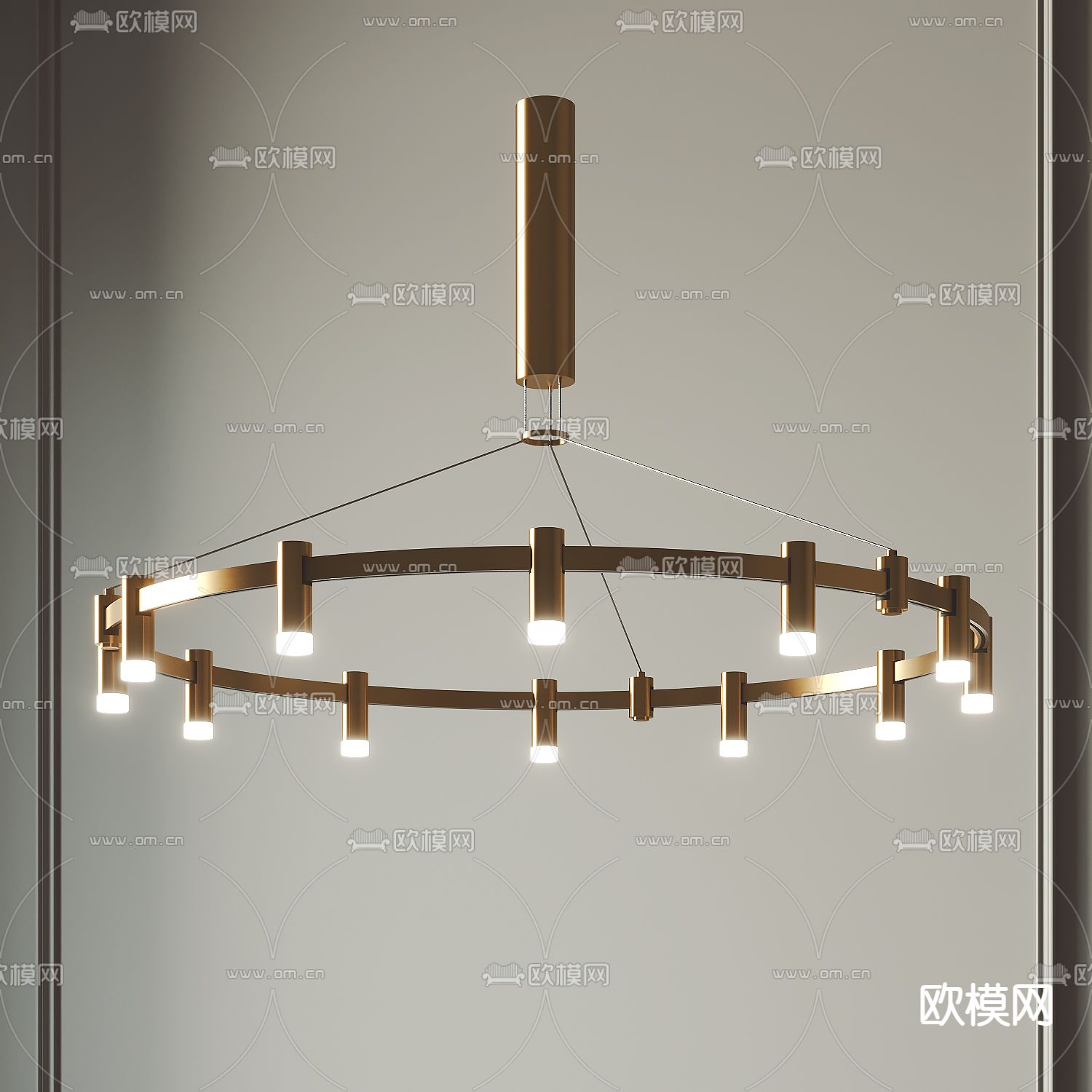 环形吊灯 大厅吊灯3d模型下载_ID14208321_3dmax免费模型-欧模网