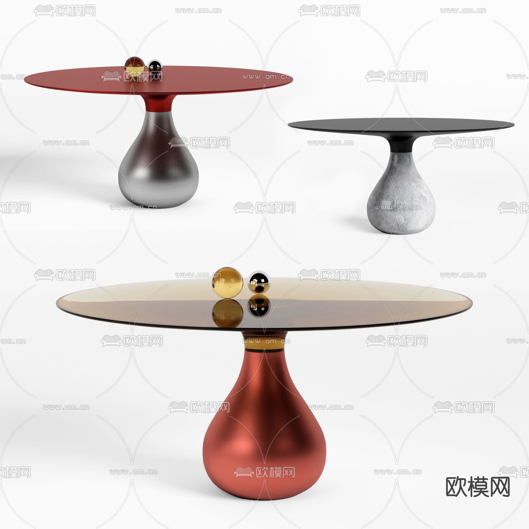 Roche Bobois 圆形餐桌3d模型下载（渲染图1）