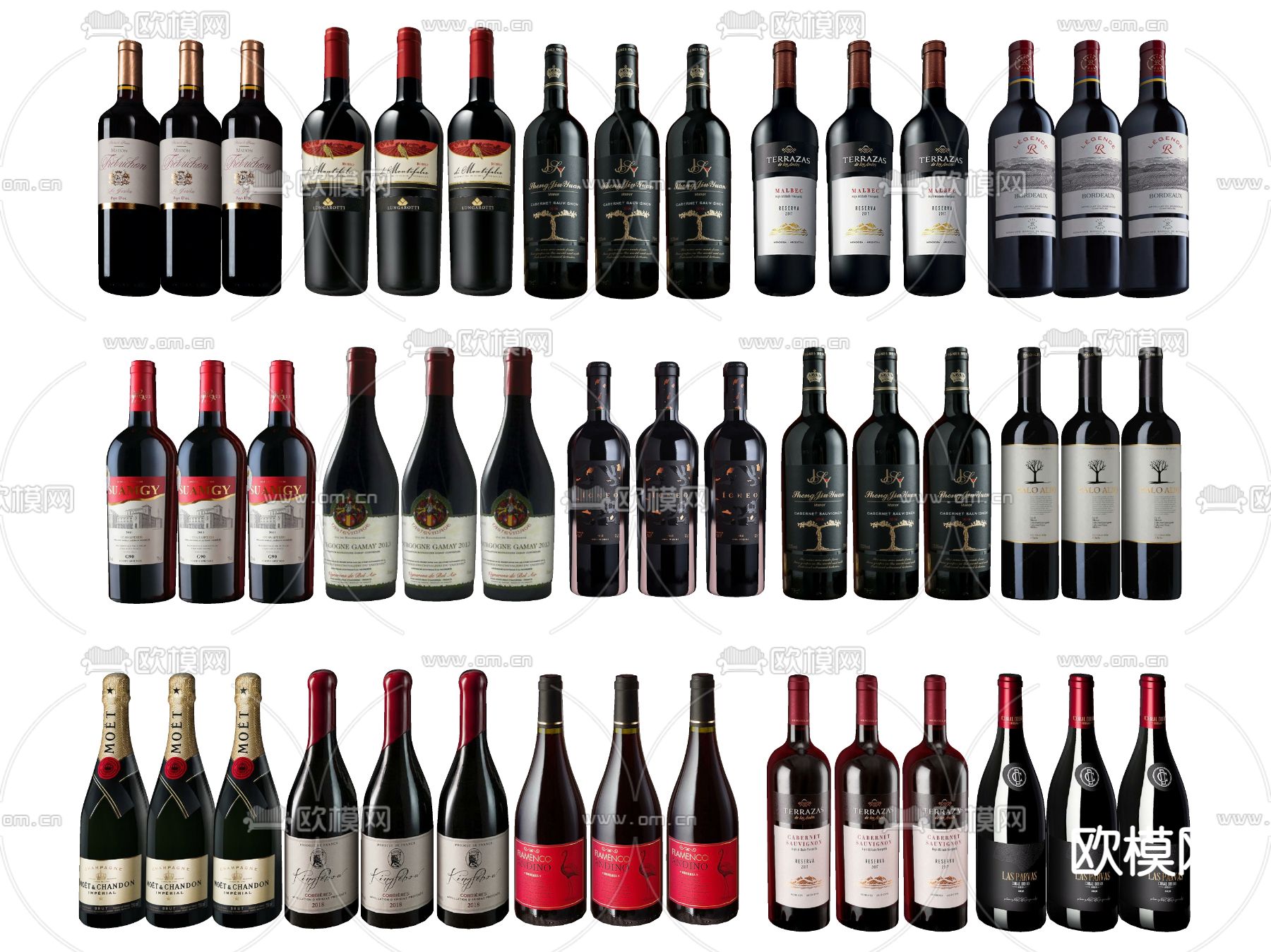 红酒 洋酒 酒瓶su模型下载（渲染图2）