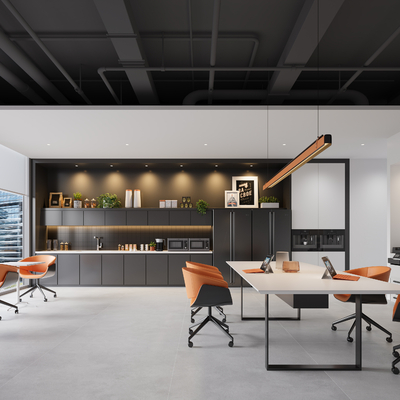  办公室茶水间su模型 