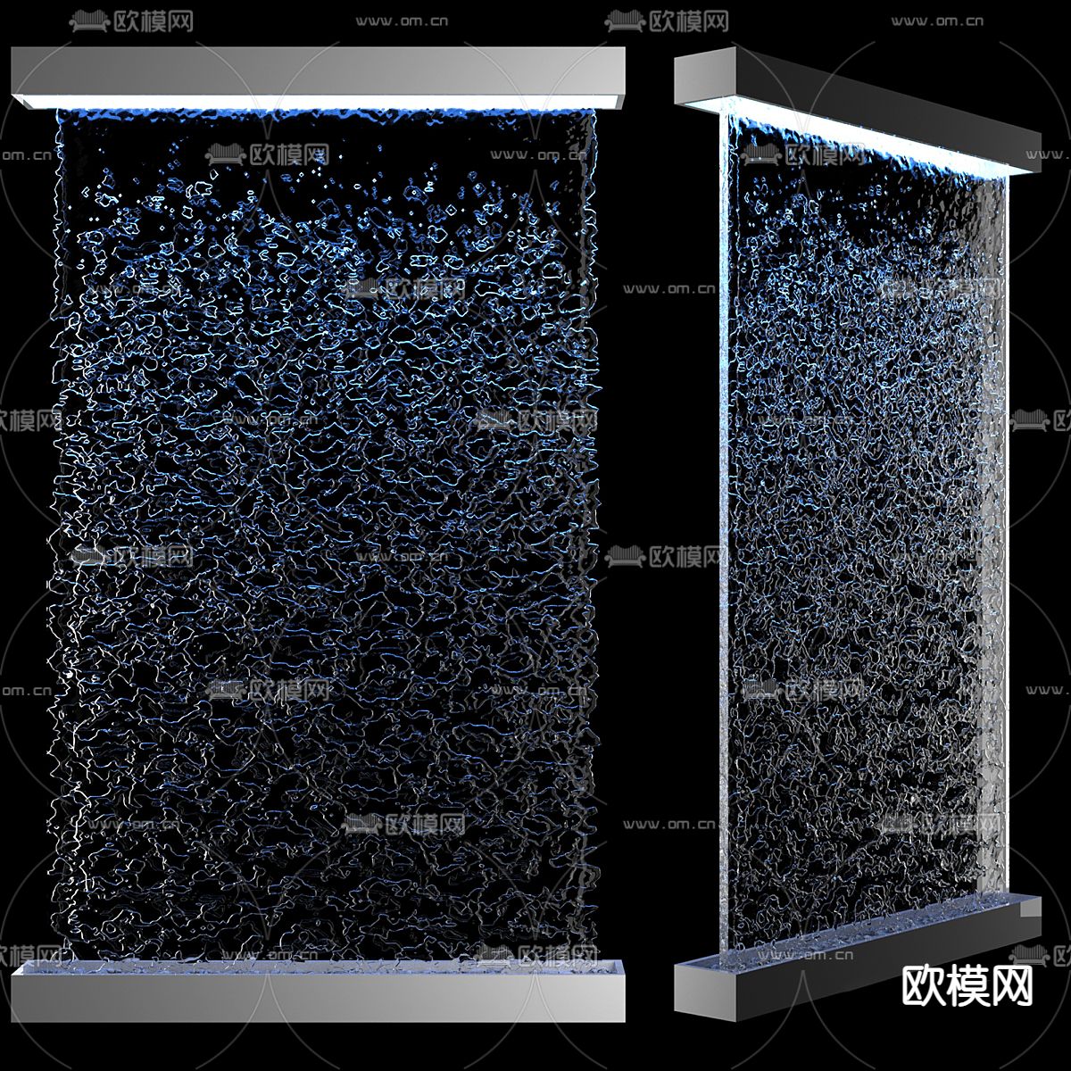 水景 水幕 瀑布 景观 喷泉3d模型下载（渲染图1）