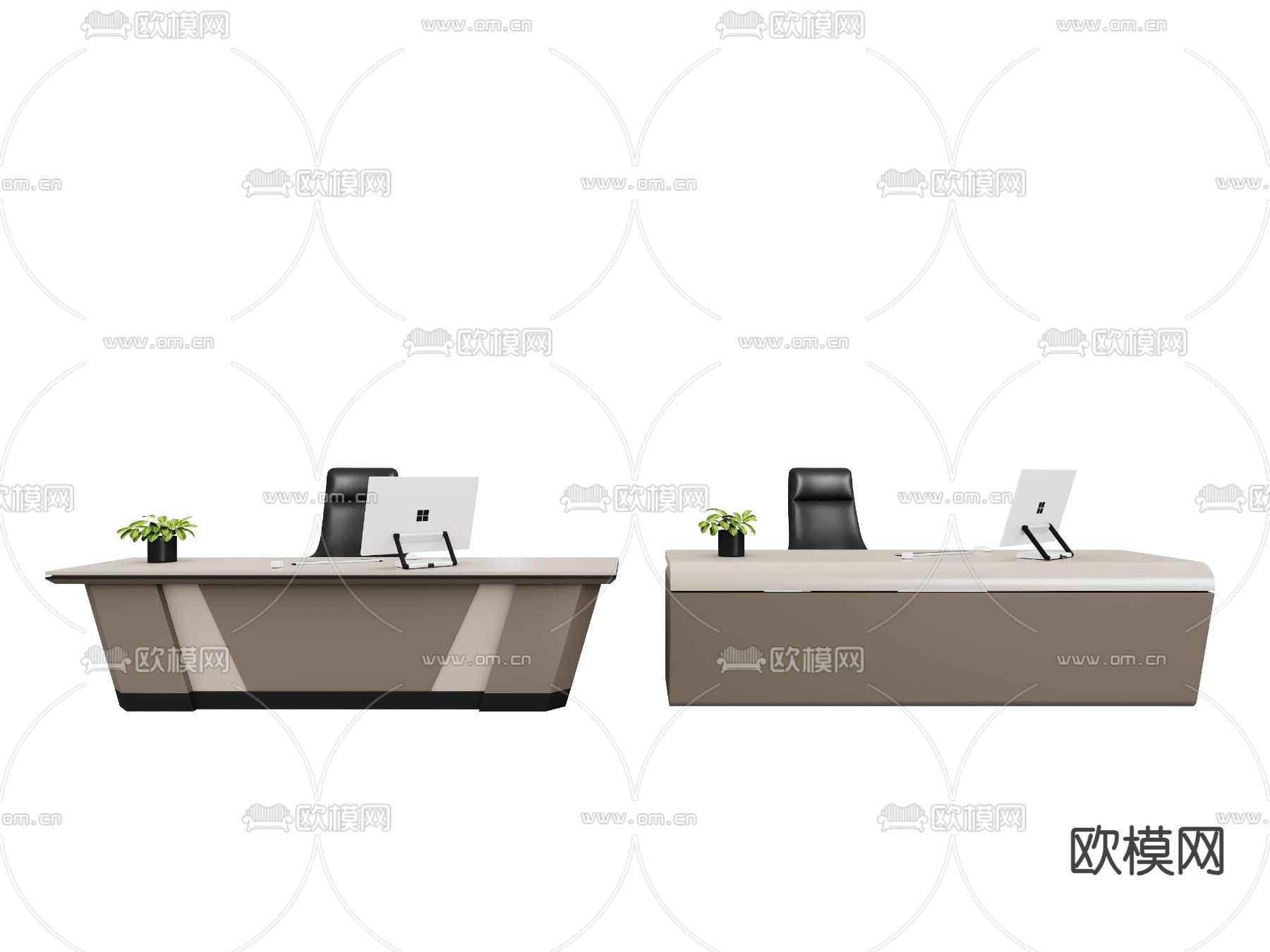 前台 接待台su模型下载（渲染图1）