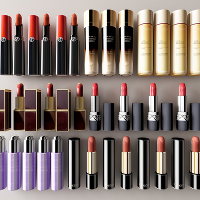  化妆品 口红 护肤品su模型 