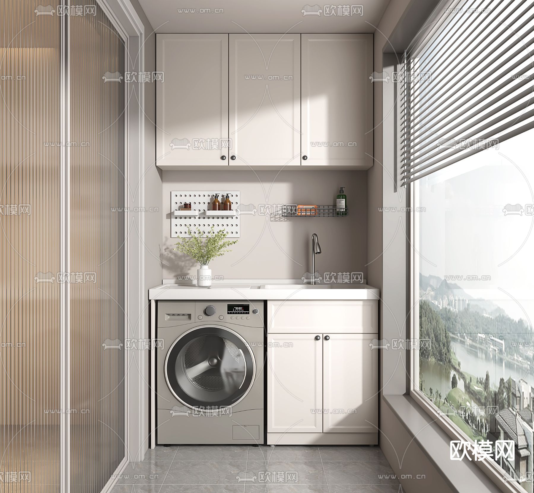 生活阳台 洗衣房3d模型下载