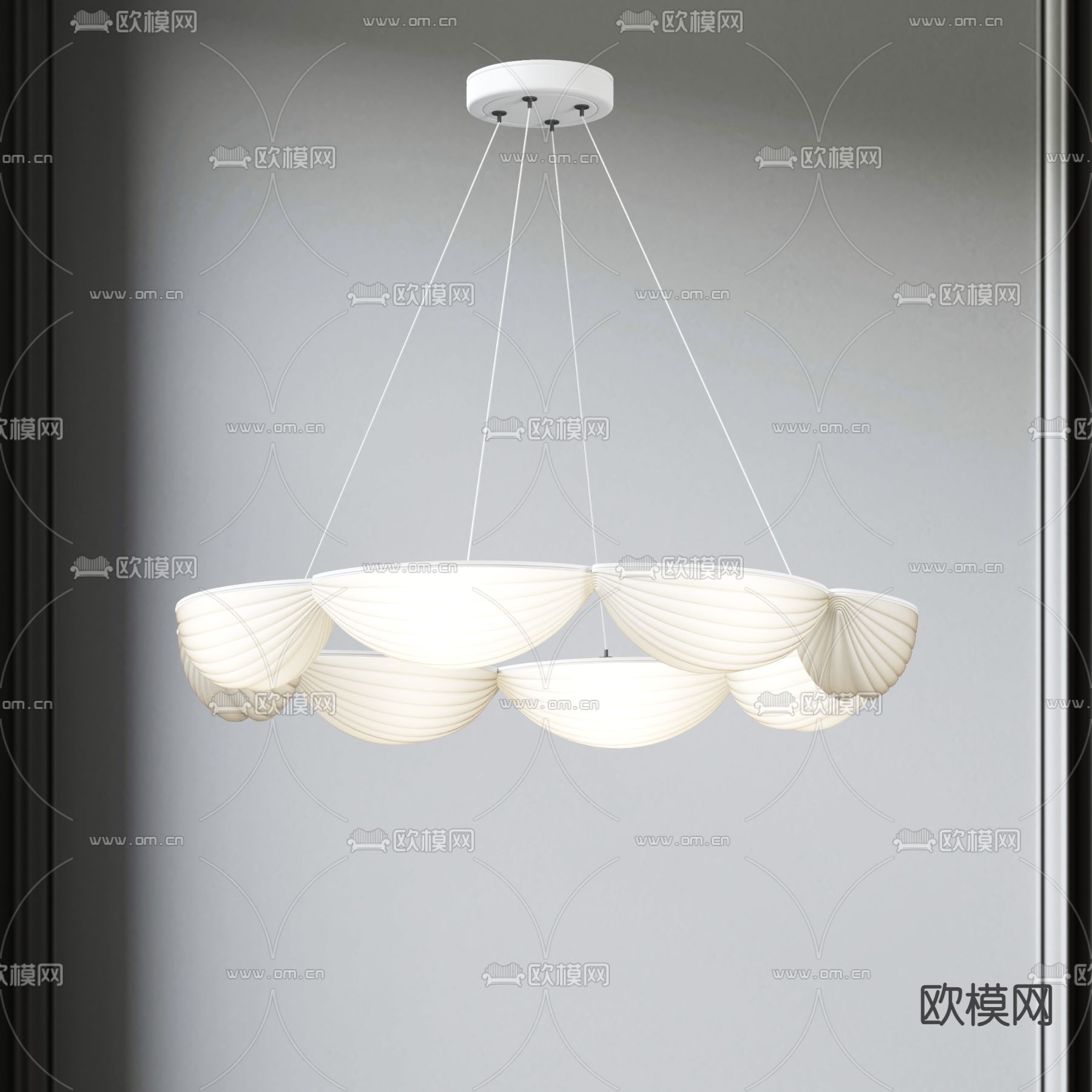 贝壳吊灯 大厅吊灯3d模型下载