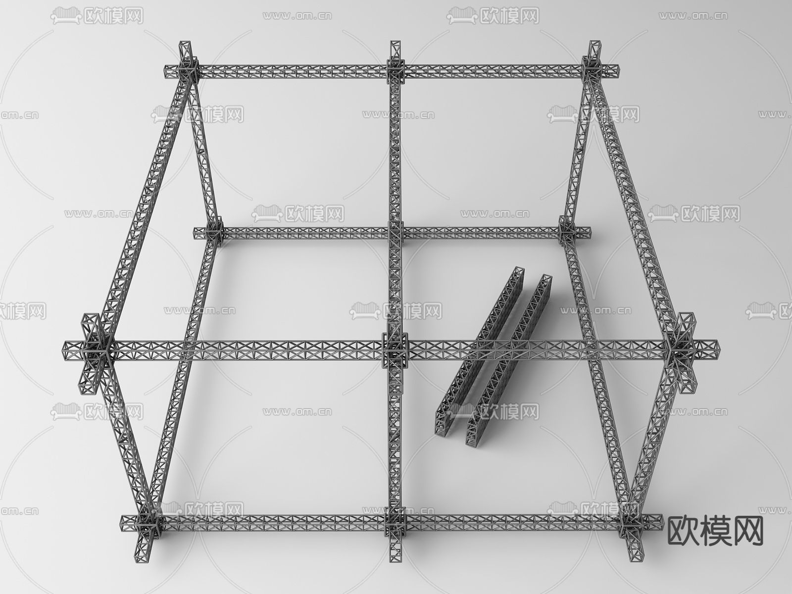 脚手架 舞台桁架 灯光架su模型下载（渲染图1）