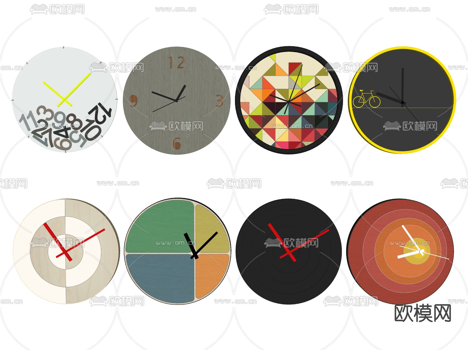 时钟墙饰 钟表su模型下载（渲染图2）