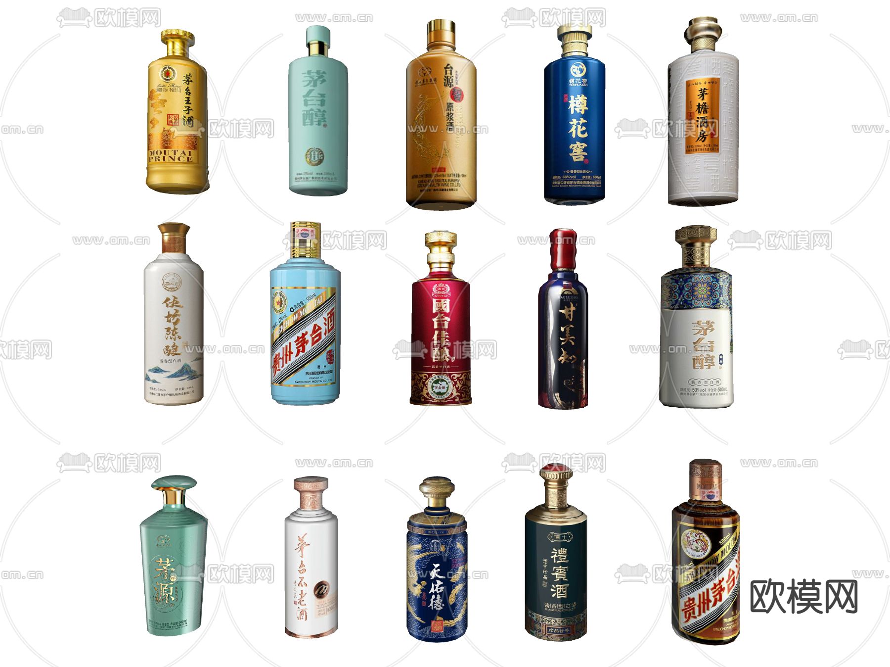 啤酒 红酒 洋酒 酒瓶su模型下载（渲染图2）