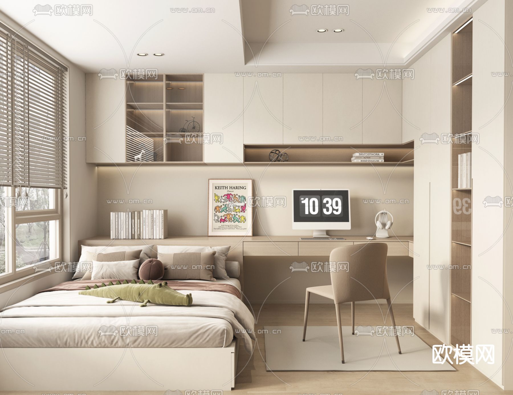 榻榻米卧室 次卧3d模型下载