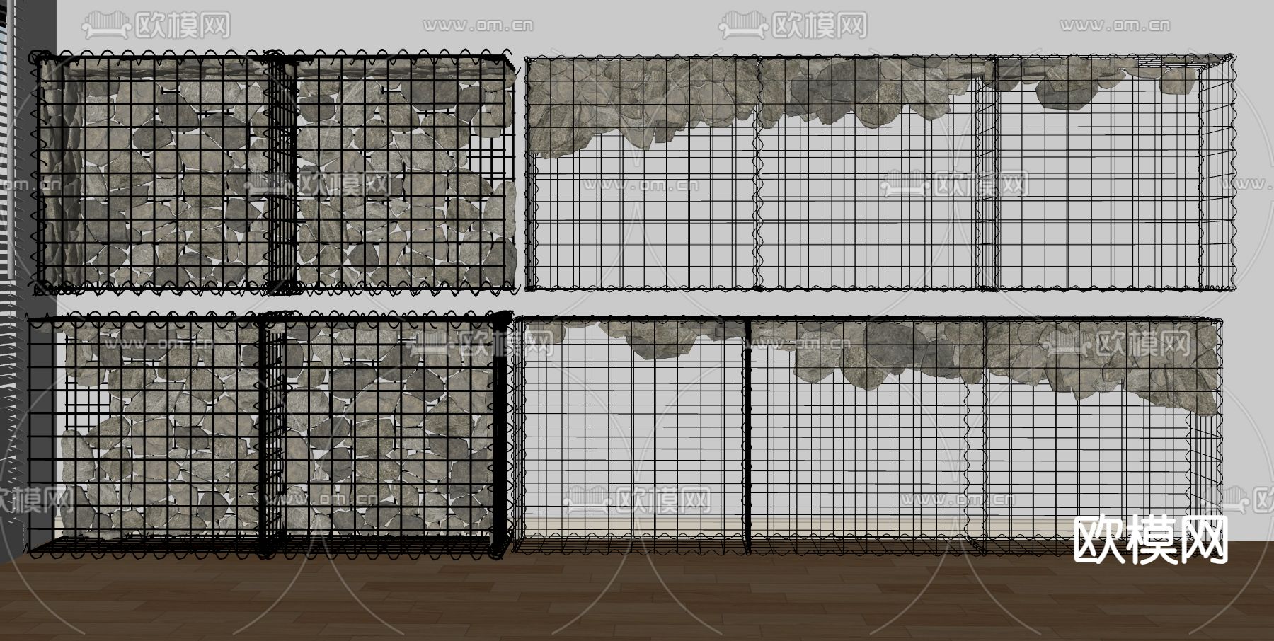 工业风钢筋水泥墙 砖墙su模型下载（渲染图2）