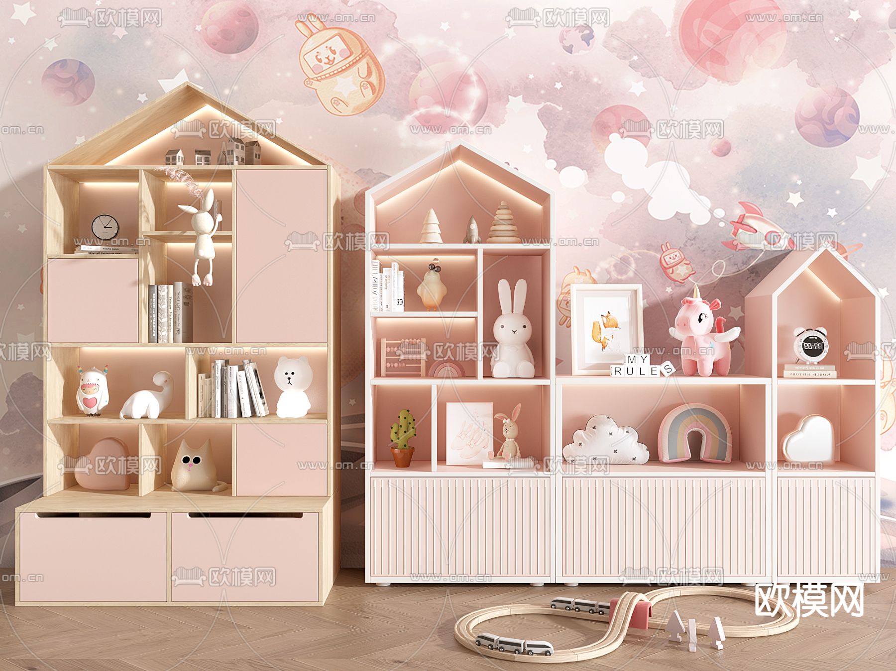 儿童柜 玩具柜3d模型下载