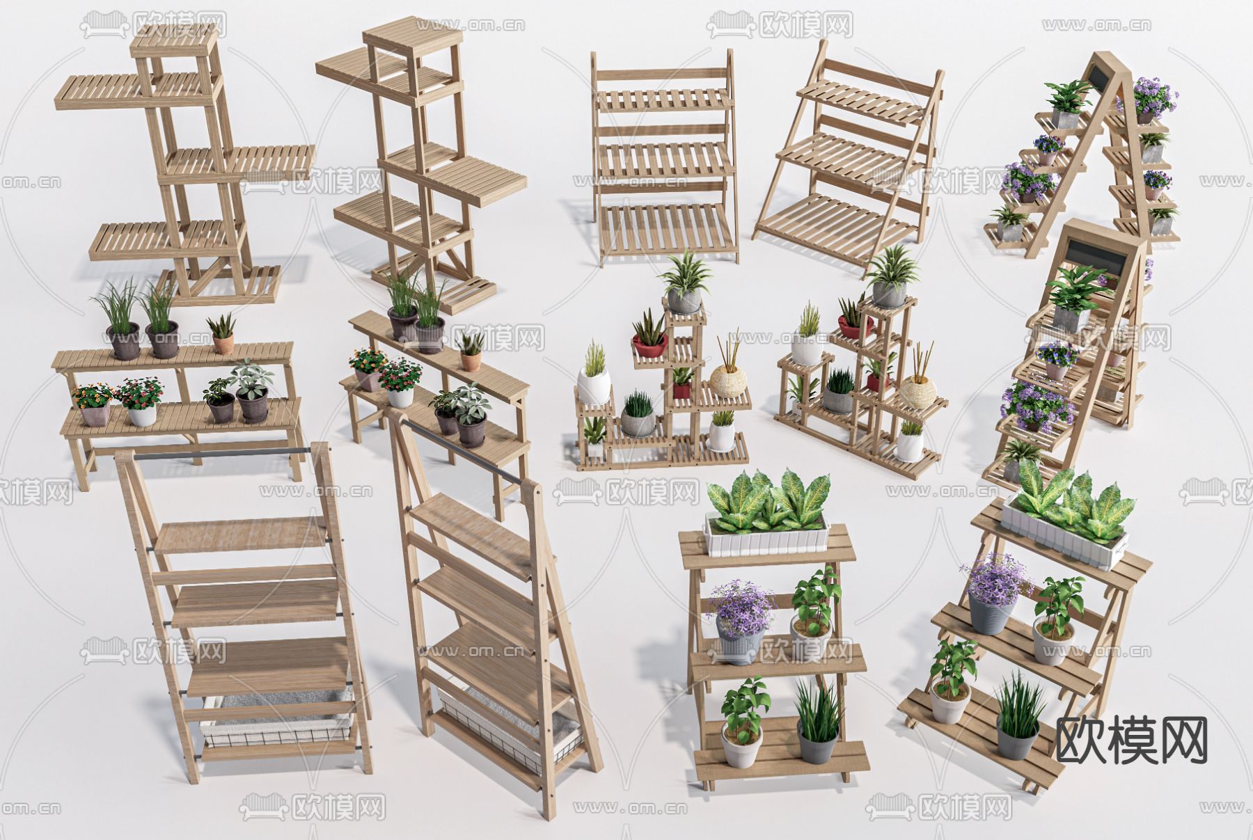 花架 盆栽su模型下载（渲染图1）