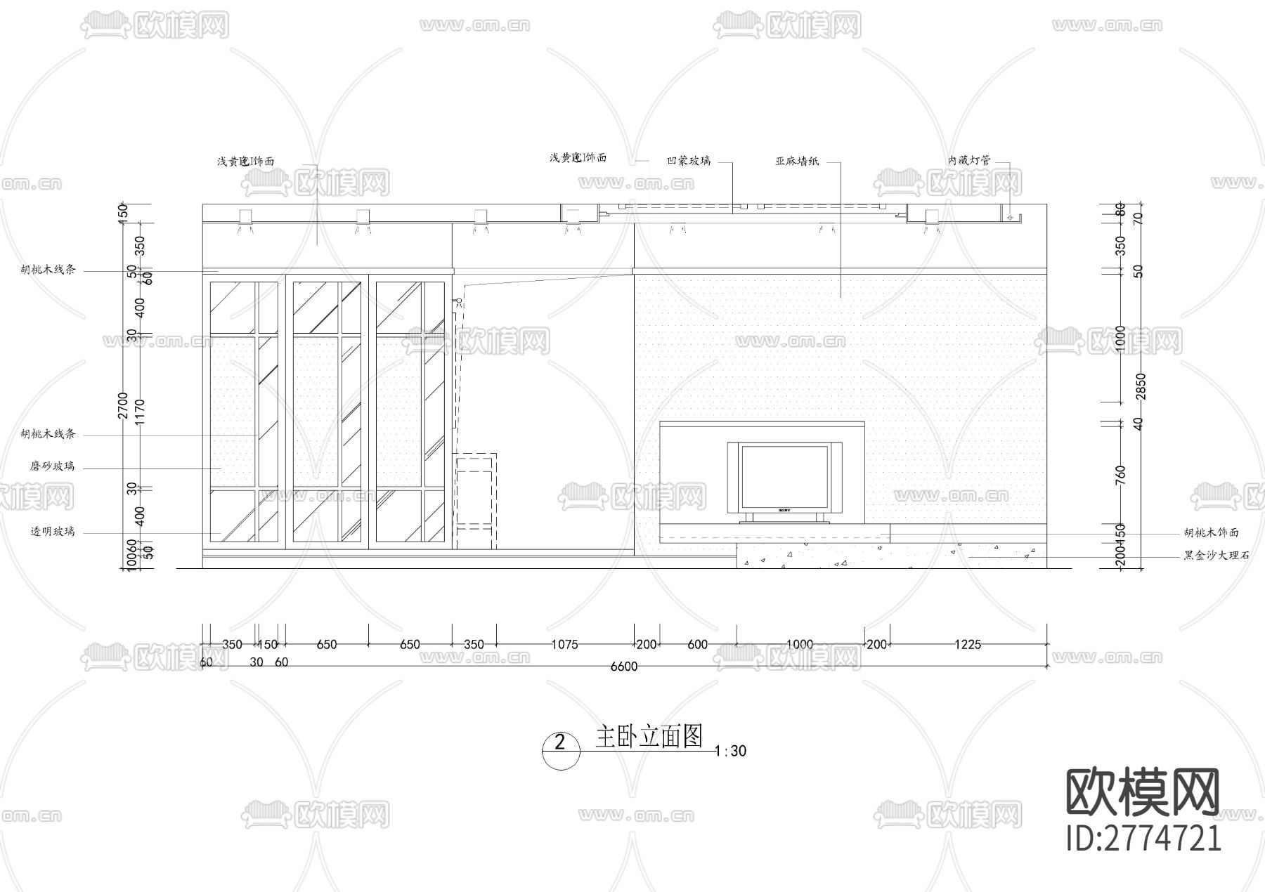 四室二厅三卫大平层CAD施工图下载（渲染图6）