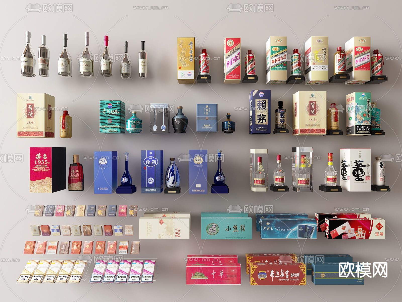 酒瓶 酒水饮料 白酒su模型下载（渲染图1）