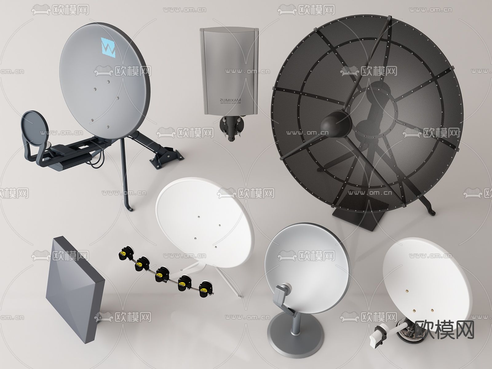 电视信号接收器 卫星信号接收器su模型下载（渲染图1）