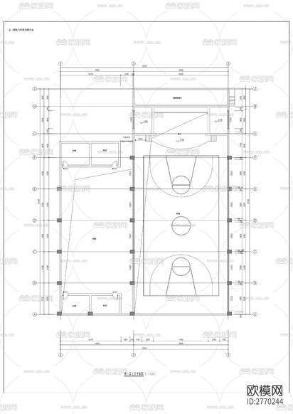 小學(xué)cad施工圖下載(渲染圖1)