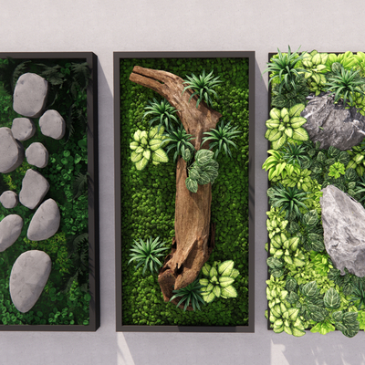  绿植墙 植物墙su模型 