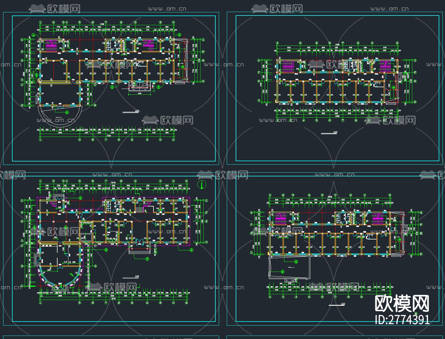 46套养老院敬老院CAD施工图下载（渲染图7）