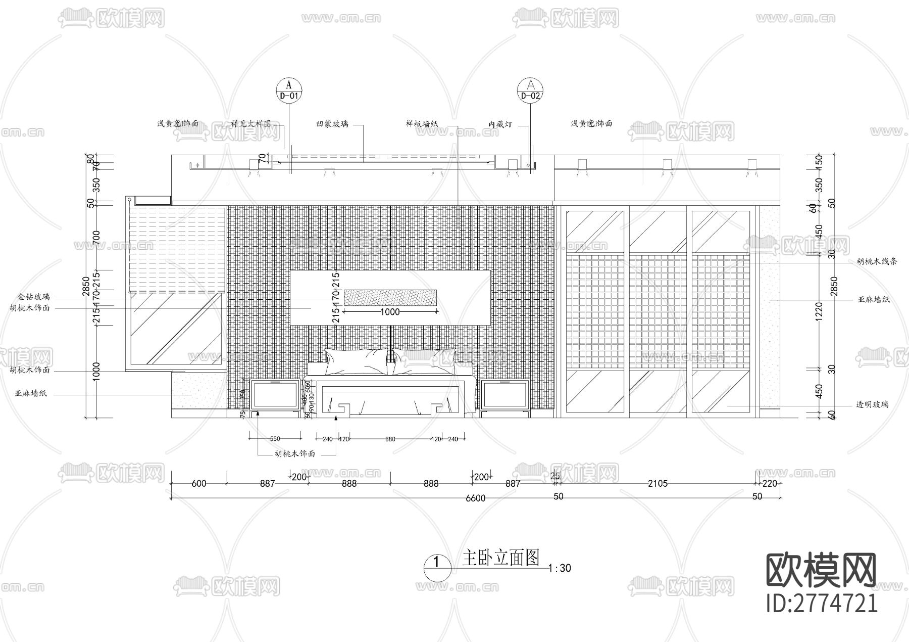 四室二厅三卫大平层CAD施工图下载（渲染图7）