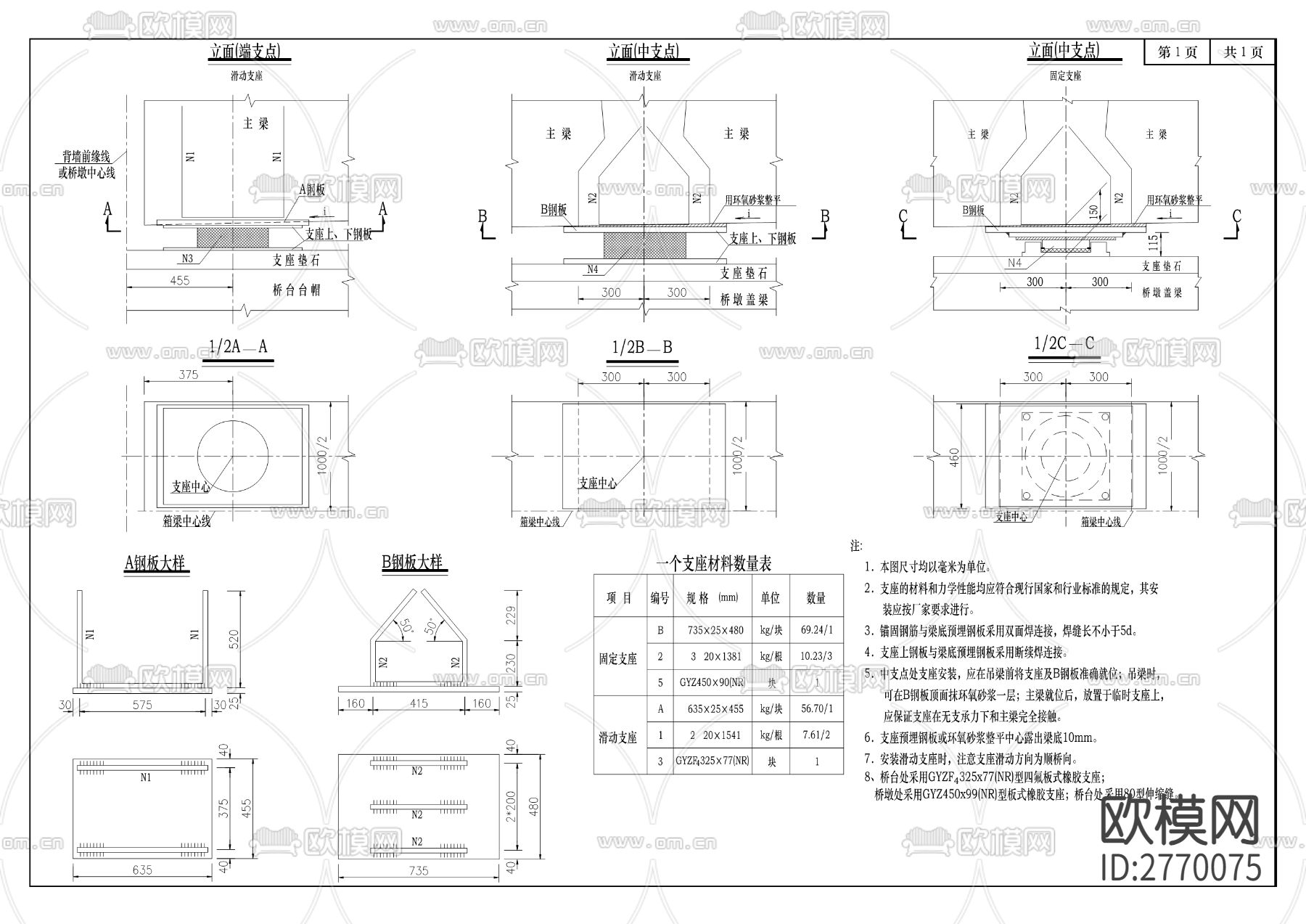 超纤片区道路管网及附属工程（桥梁工程）CAD施工图下载（渲染图10）