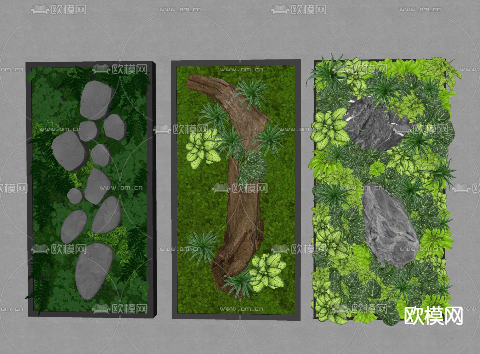 绿植墙 植物墙su模型下载（渲染图2）