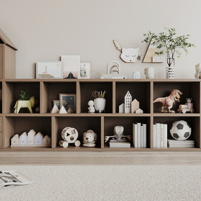  现代儿童储物柜su模型 