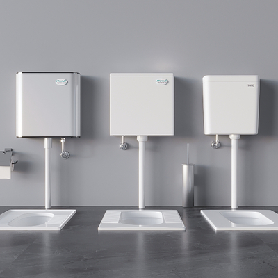  蹲便器 冲水箱 蹲厕su模型 